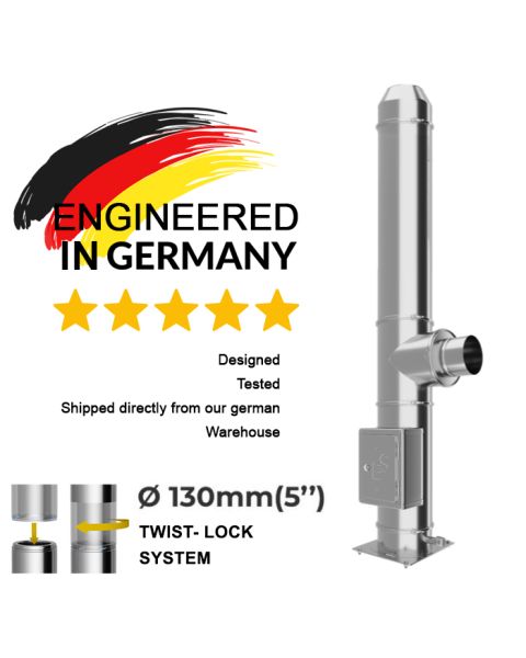 Ø 130mm Doppelwandige Bausatz mit Twist-Lock System 2,2m bis 12,2m Edelstahlkamin/Edelstahlschornstein